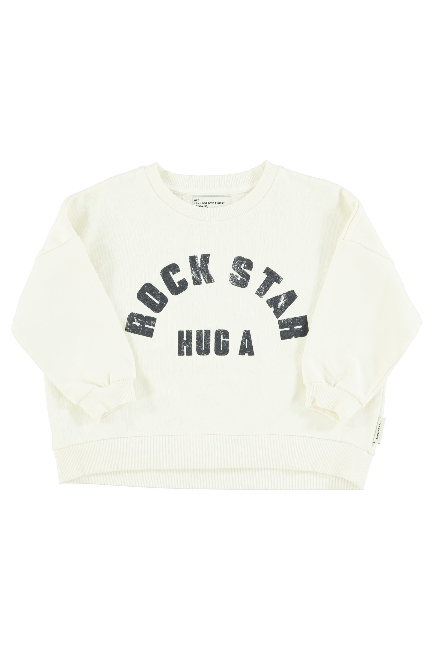 Sweatshirt | Ecru w/ "rock star" print