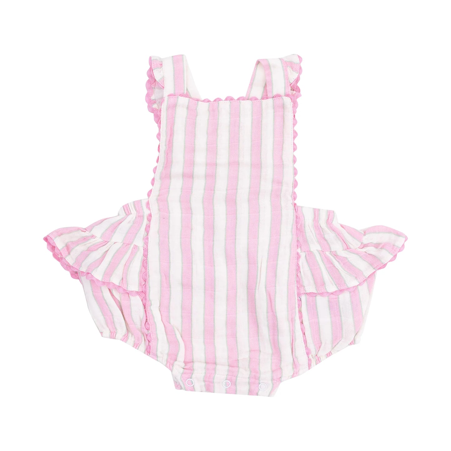 Ric-Rac Ruffle Sunsuit ||Candy Stripe