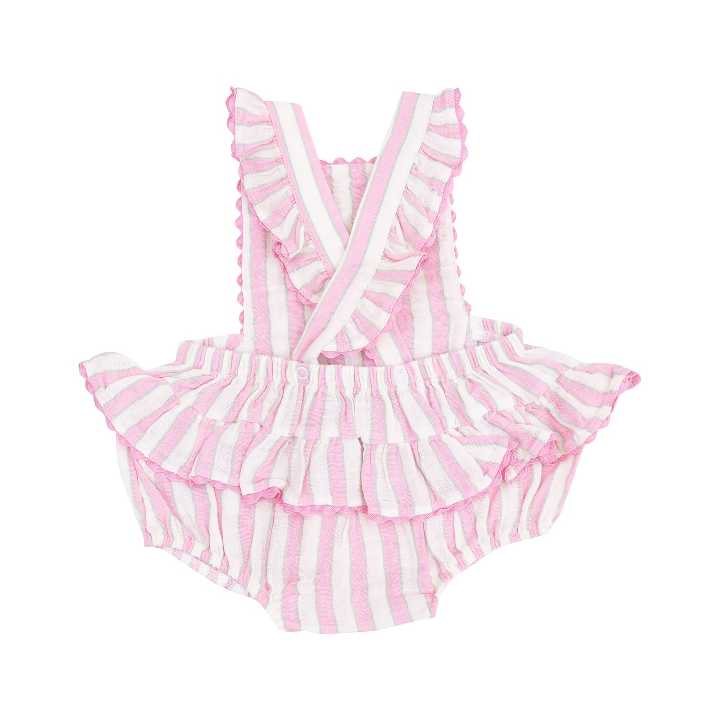 Ric-Rac Ruffle Sunsuit ||Candy Stripe