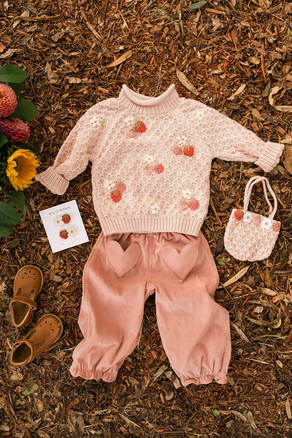 Wild Wawa Heart Pocket Pants || Desert Rose