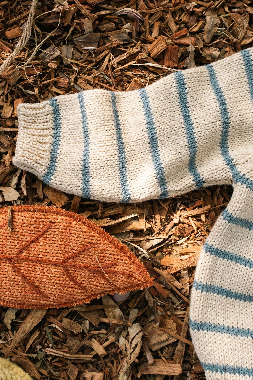 Wild Wawa Crewneck Sweater || Blue Oat Stripe