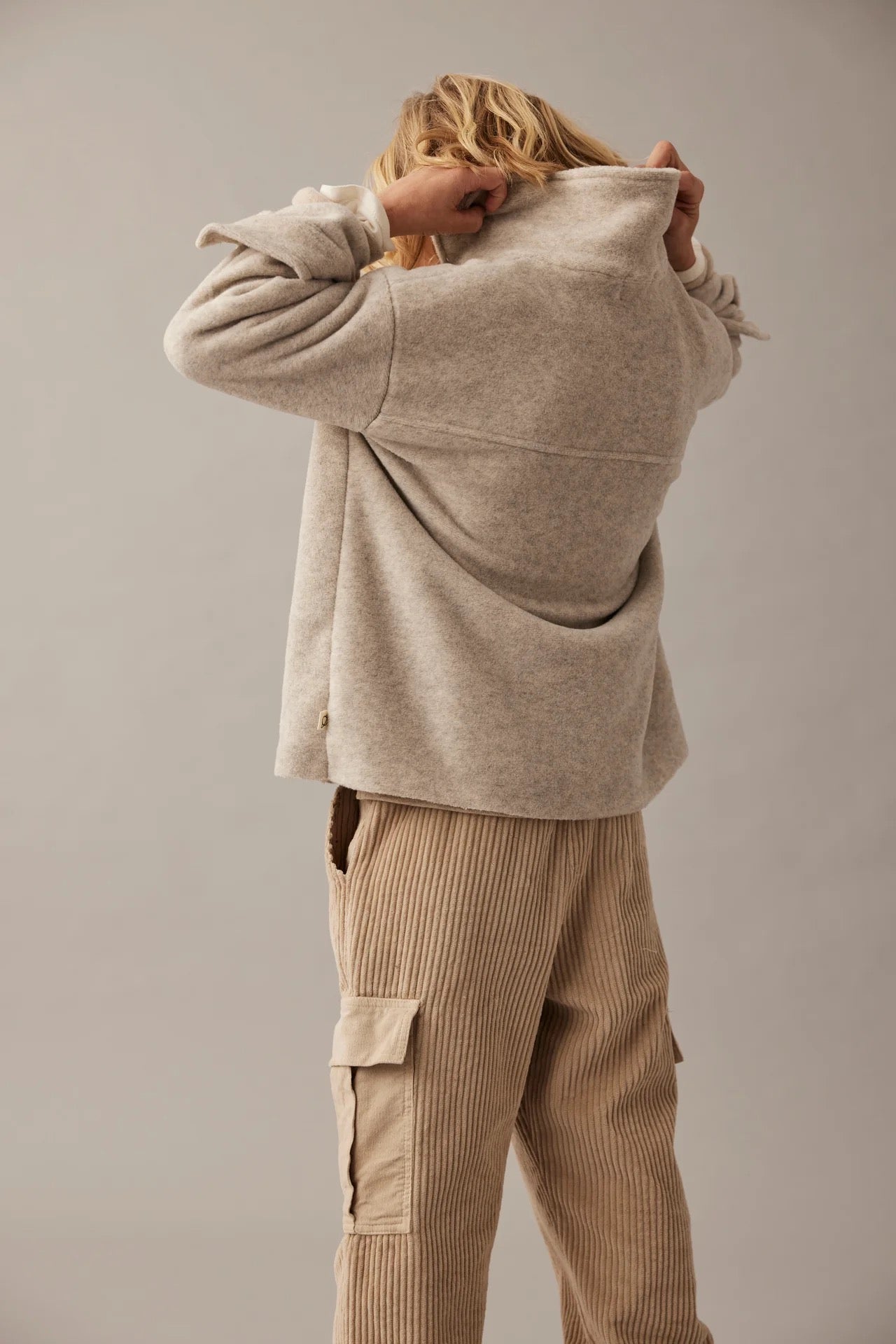 Soft Mélange Bamboo Shirt Jacket || Stone