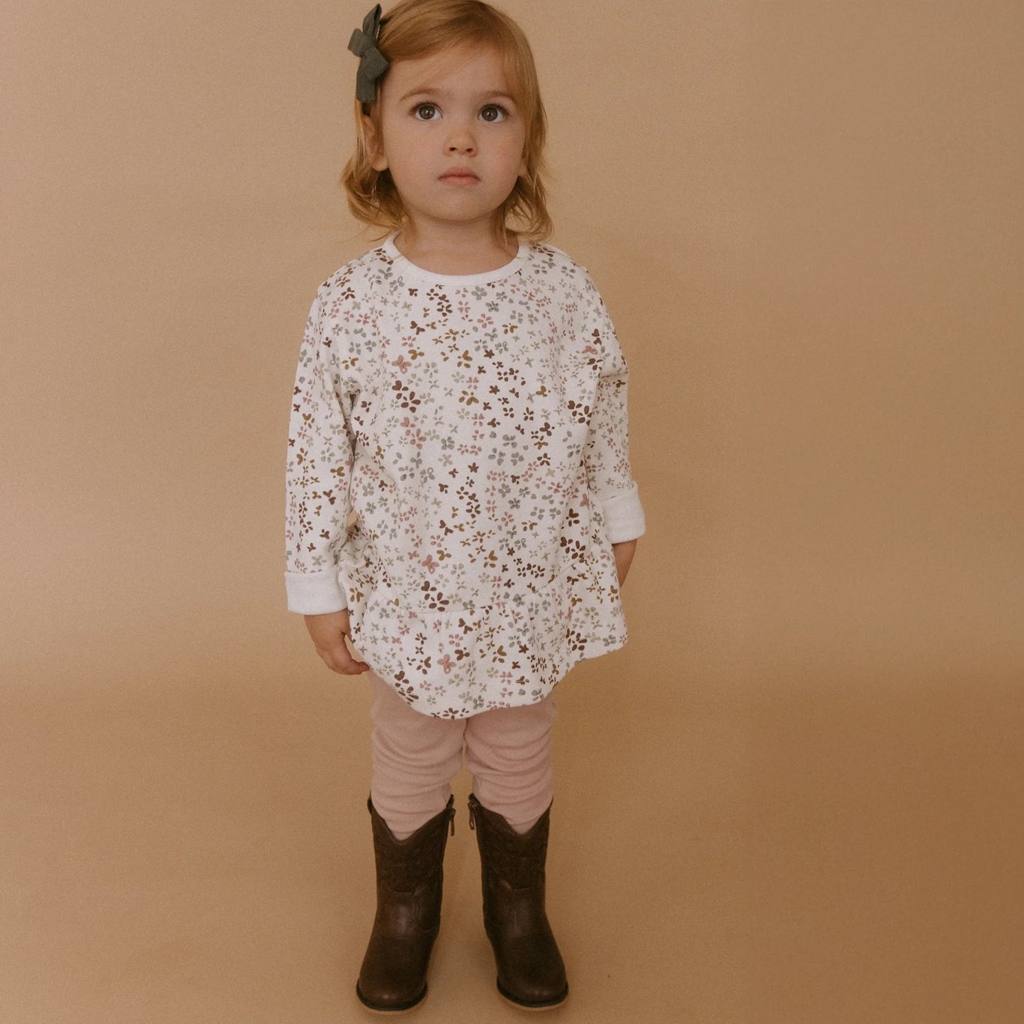 Organic Peplum Top and Leggings Set || Garden