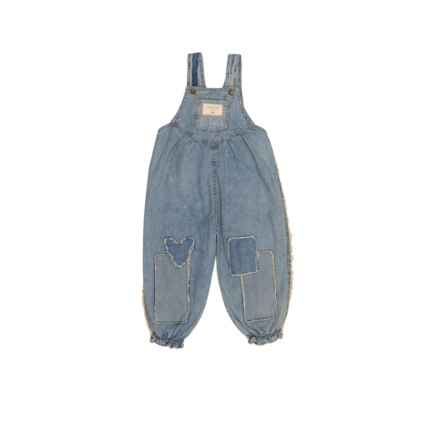 Patchwork Heart Overalls || Denim