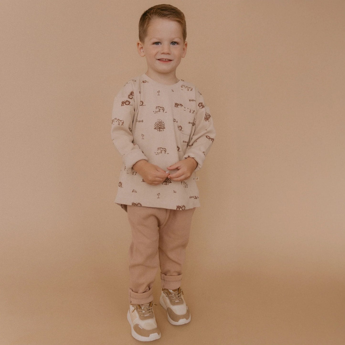 Organic Tee & Foldover Pant Set || Farm