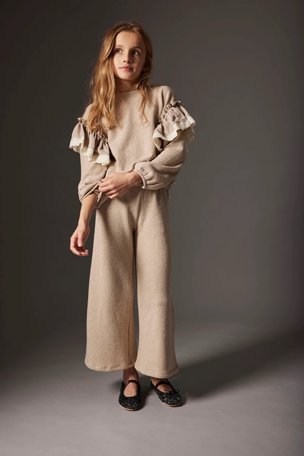 Soft Brushed Knit Sweater & Pant Set || Stone