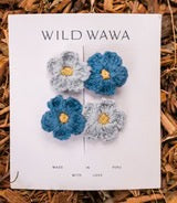 Crochet Clip Set || Baby Blues