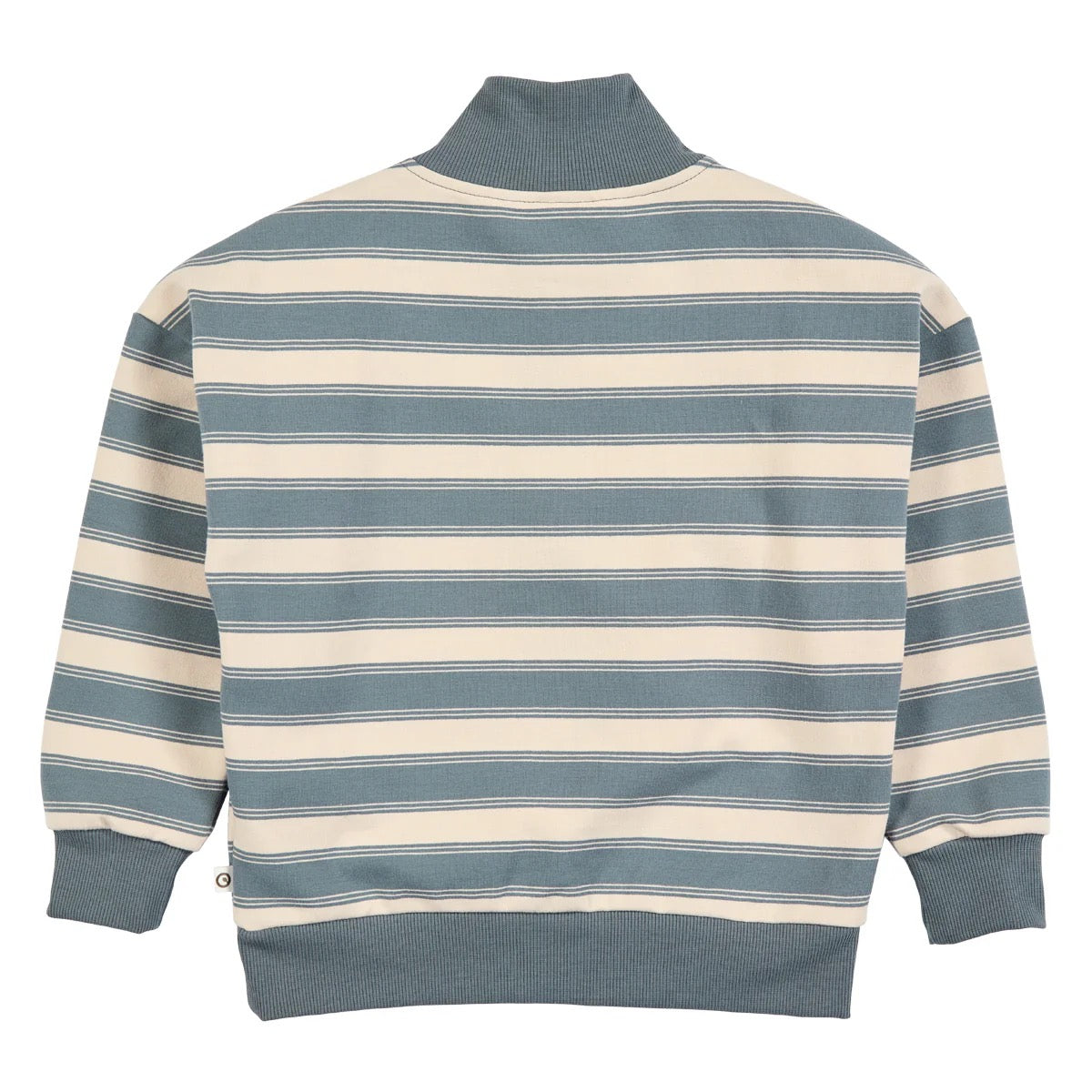 Boys Half Zip Strip Sweatshirt || Stormy Blue