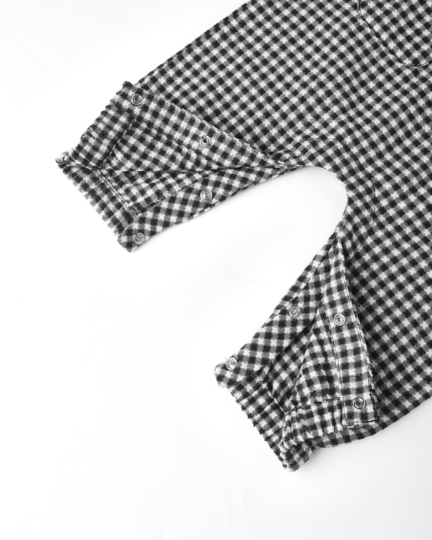 Long Sleeve Woven Jumpsuit || Black Gingham