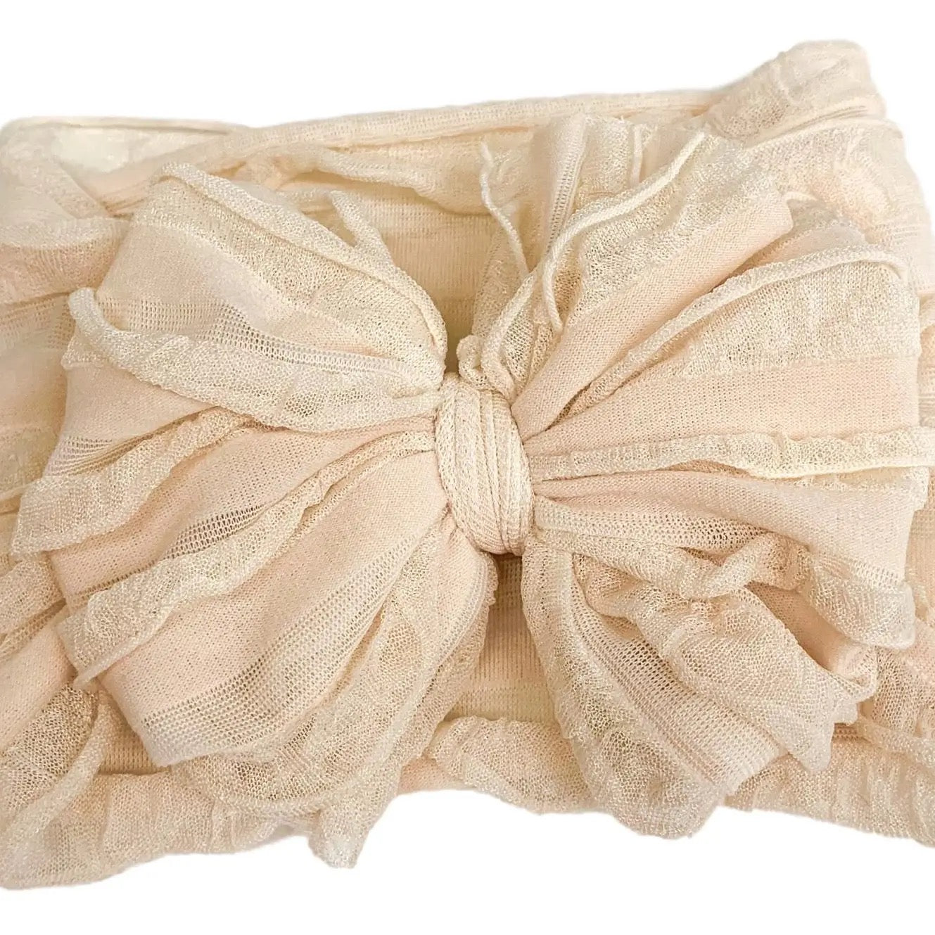 Ruffled Headband || Sugar Cookie