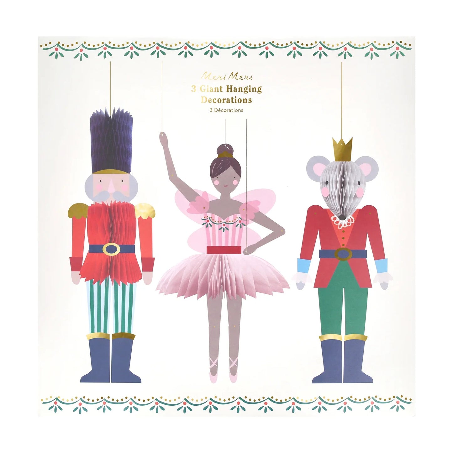 Nutcracker Ballet Giant Hanging Decorations X3