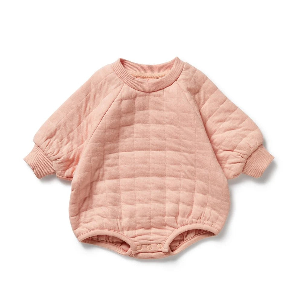 Organic Quilted Bodysuit || Pretty Pink