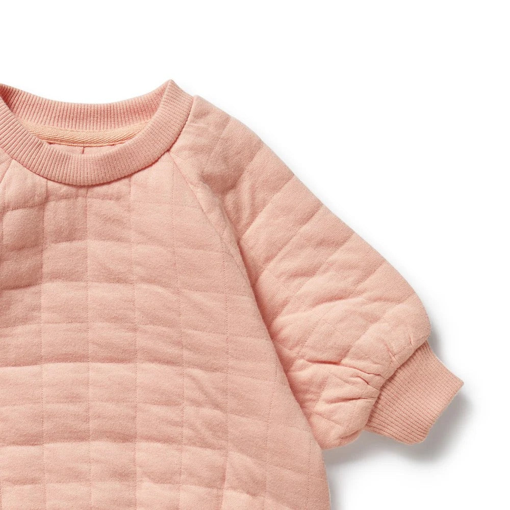 Organic Quilted Bodysuit || Pretty Pink
