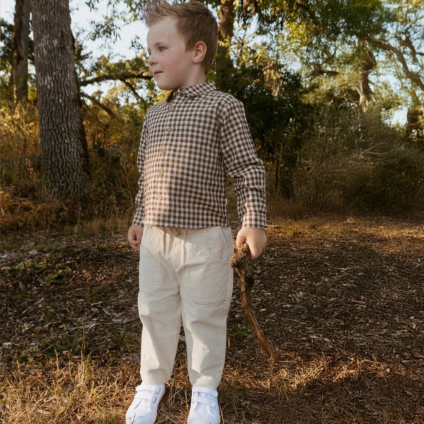 Collared Long Sleeve Shirt || Gingham Check