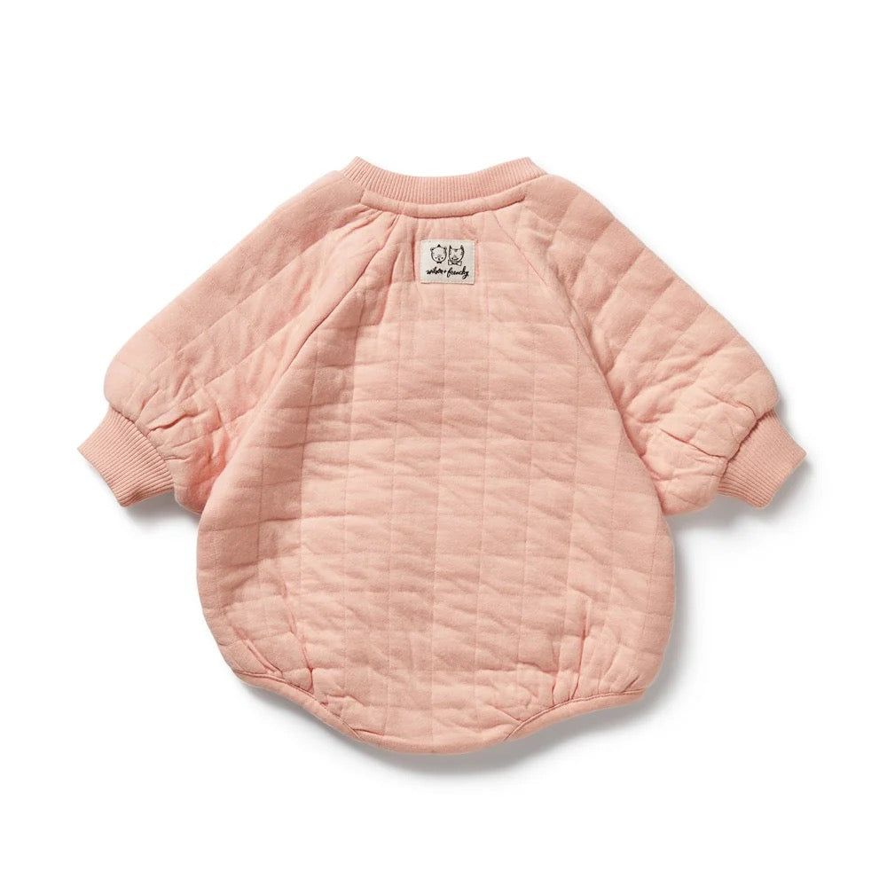 Organic Quilted Bodysuit || Pretty Pink