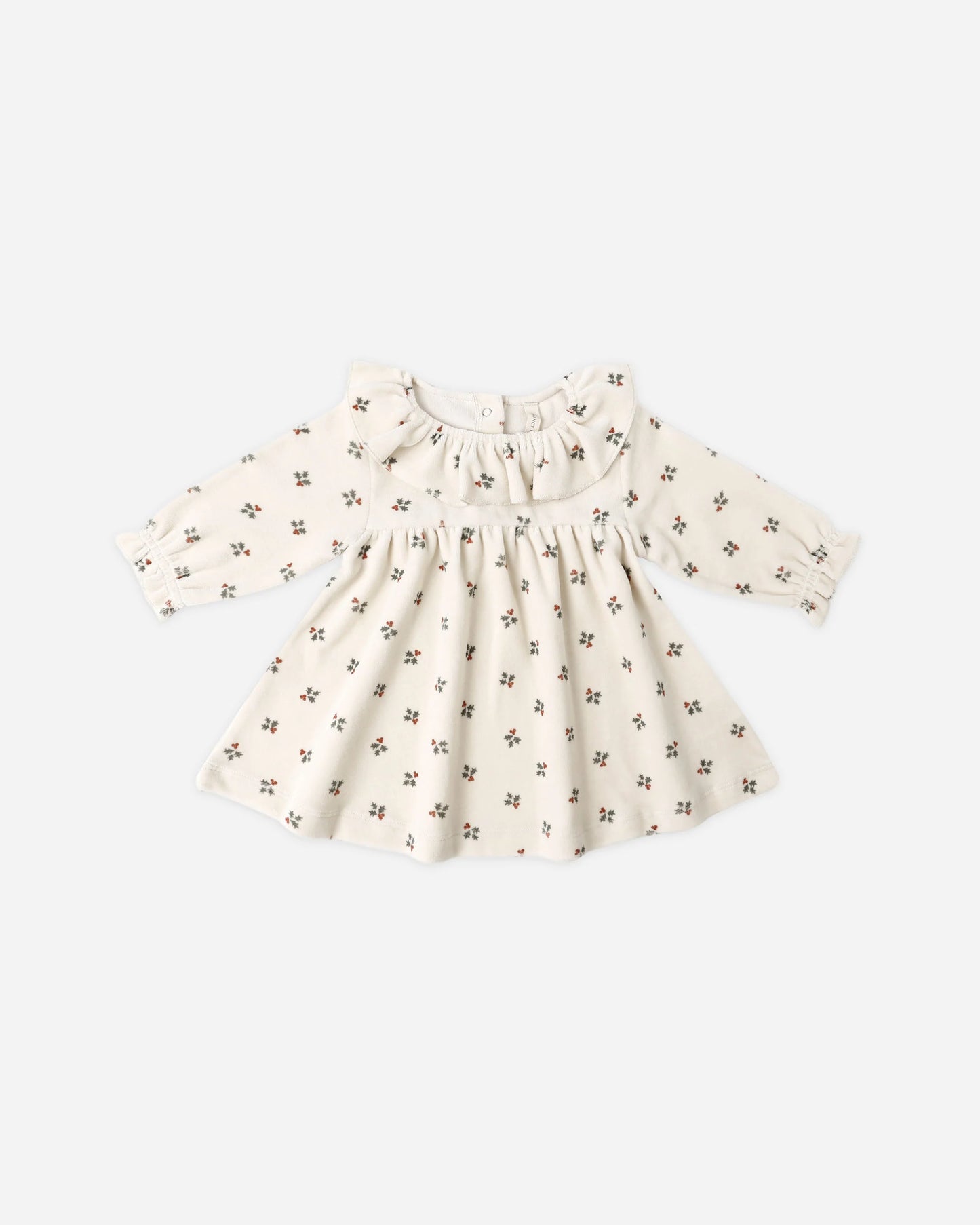 Velour Baby Dress || Holly Berry
