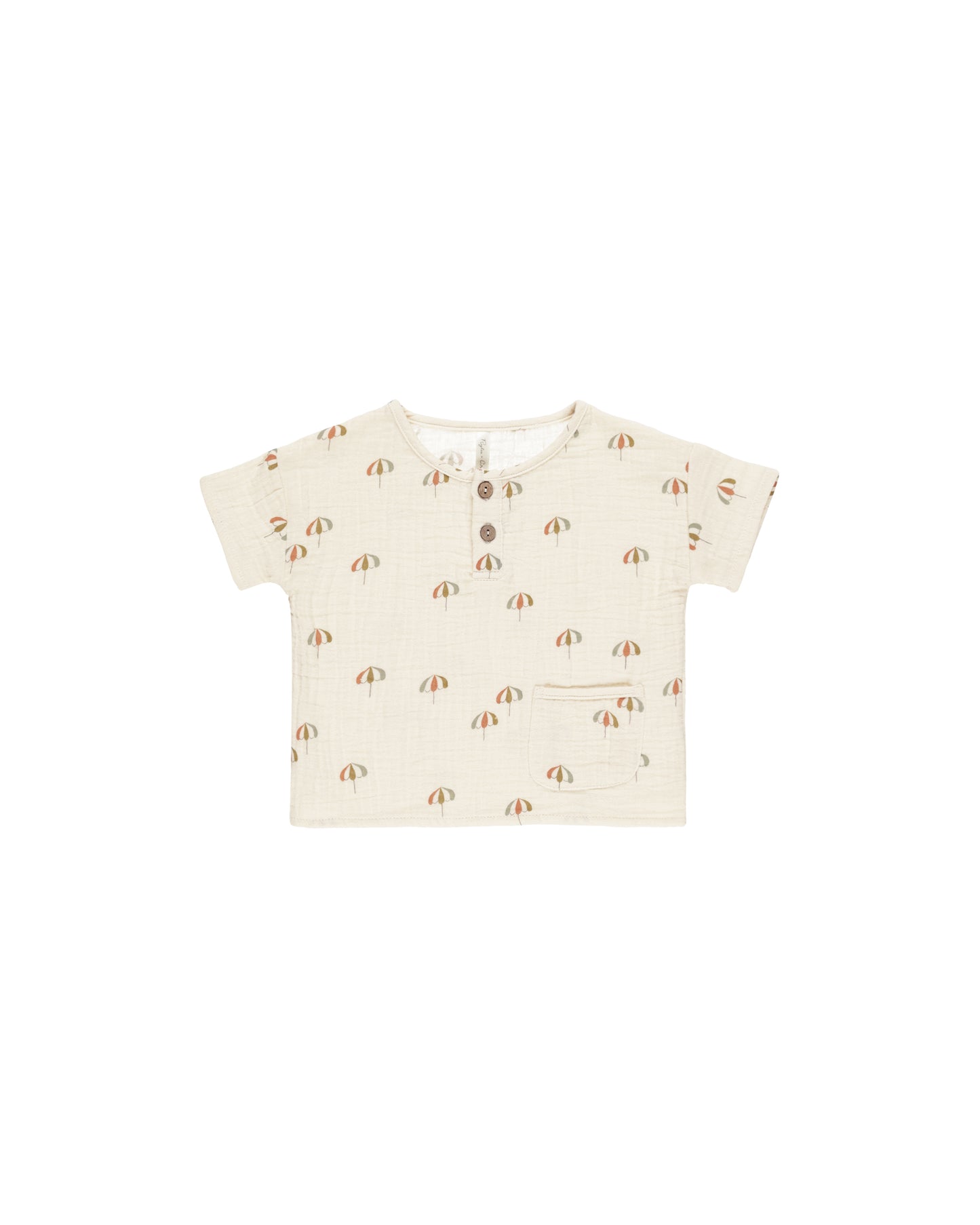 Woven Henley Tee || Umbrellas