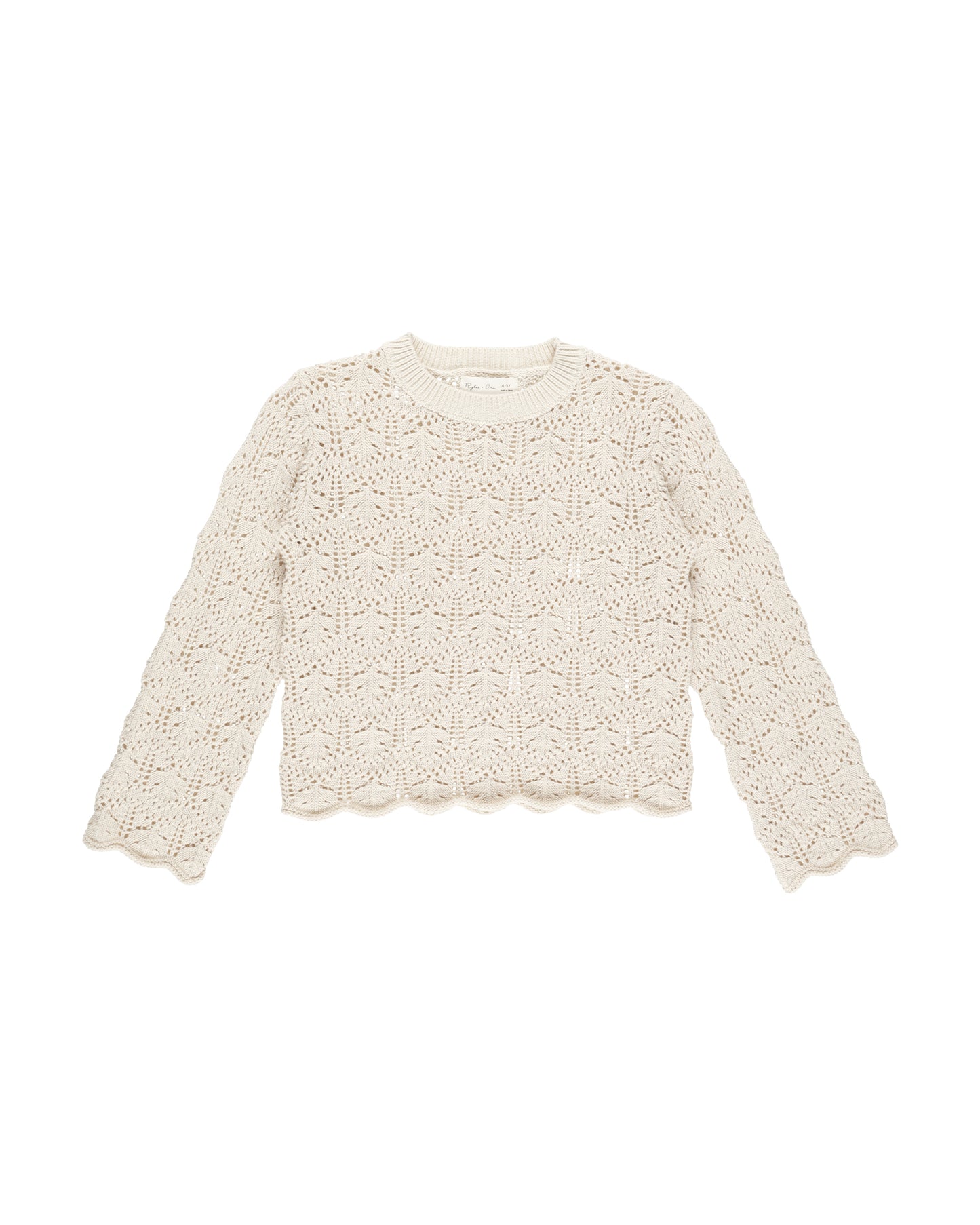 Crochet Knit Pullover Natural