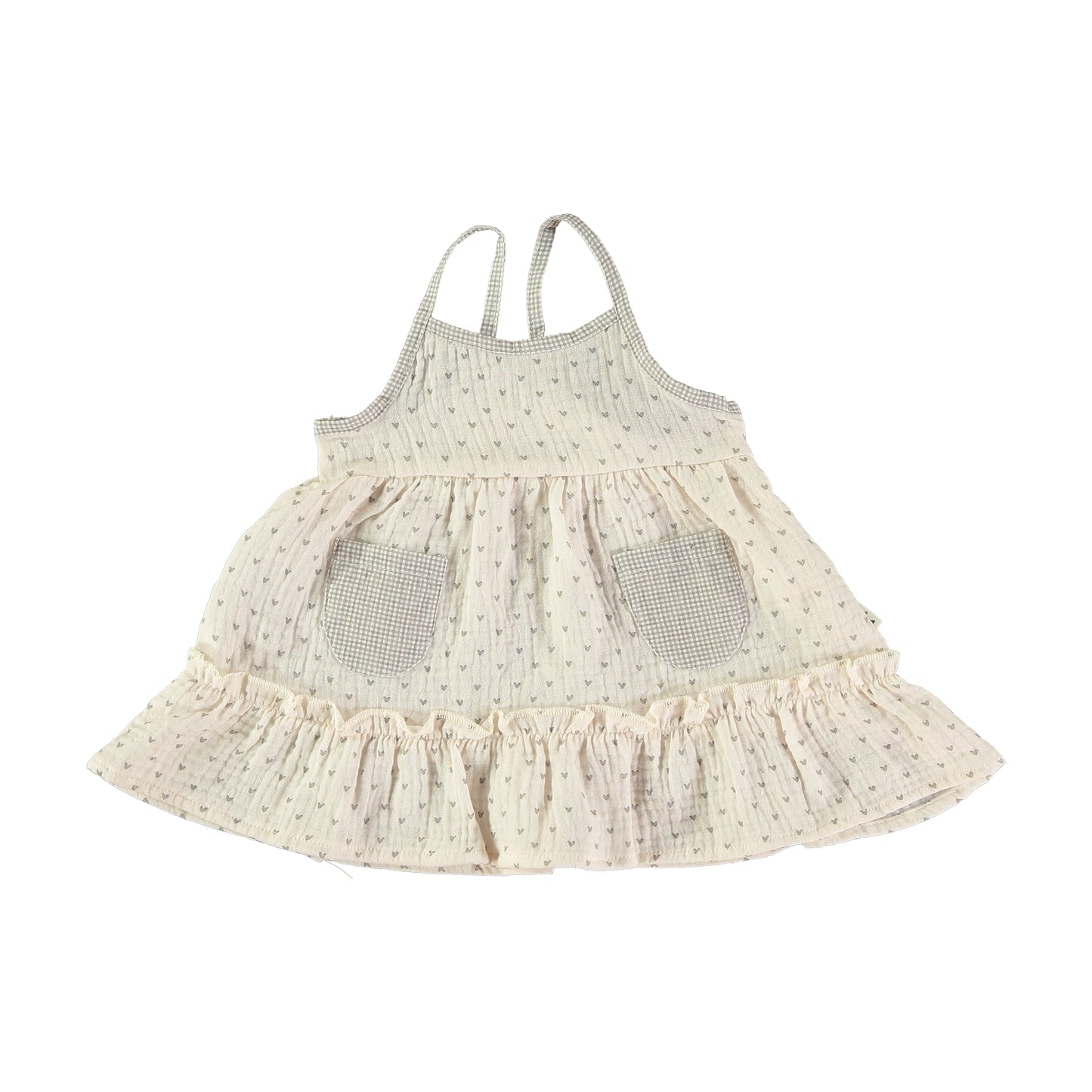 Grey Heart Gauze Dress