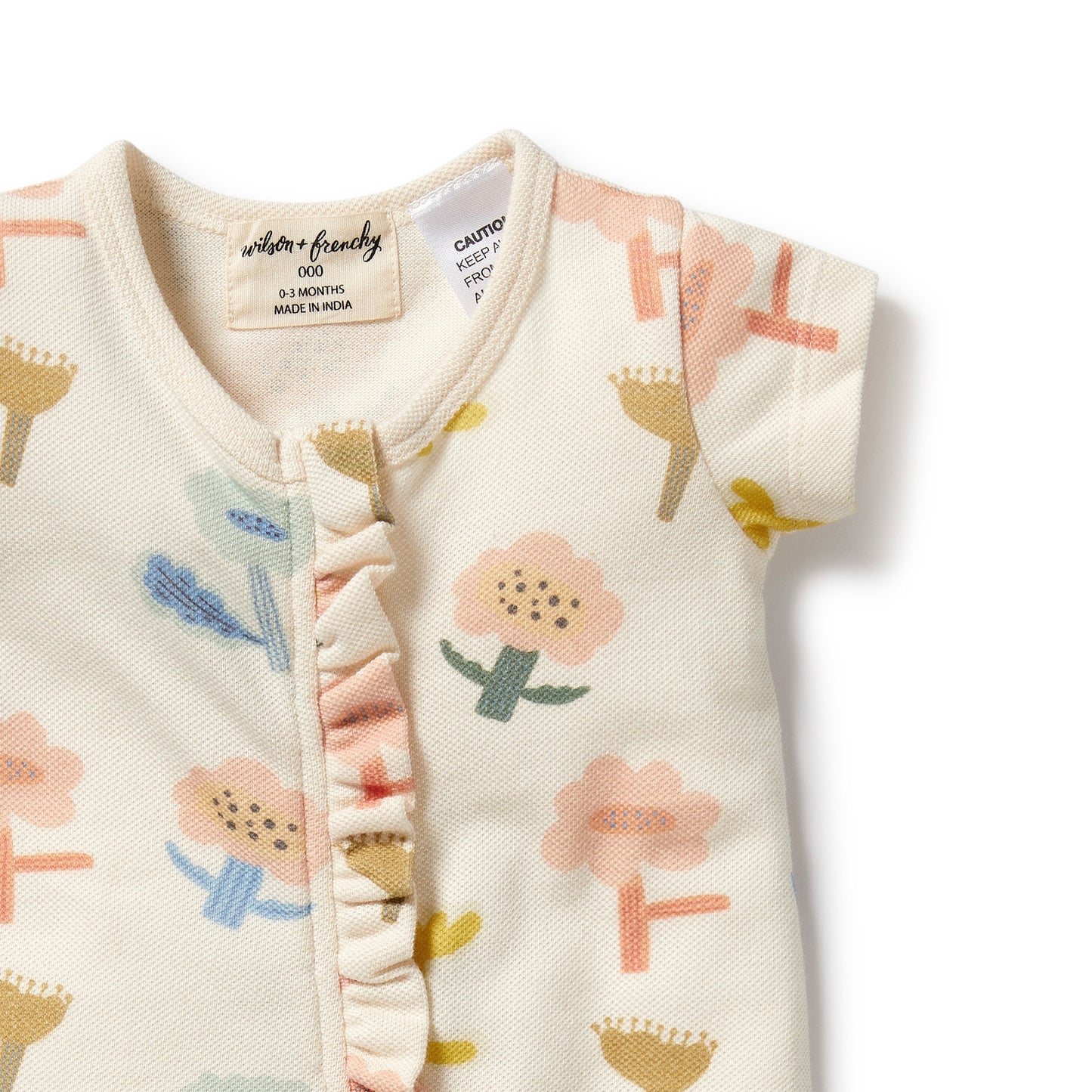 Cookie Cut Organic Cotton Ruffle Zipsuit