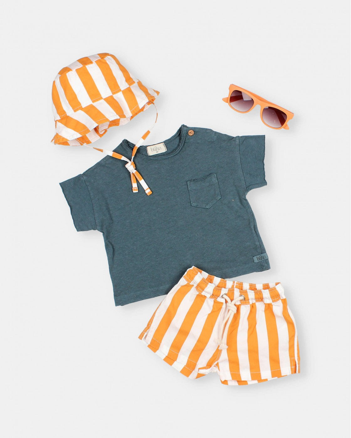 Stripes Swim Trunk || Orange