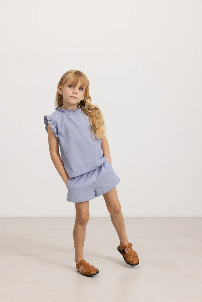 Tirra Top & Pava Bloomers Set || Navy Stripe