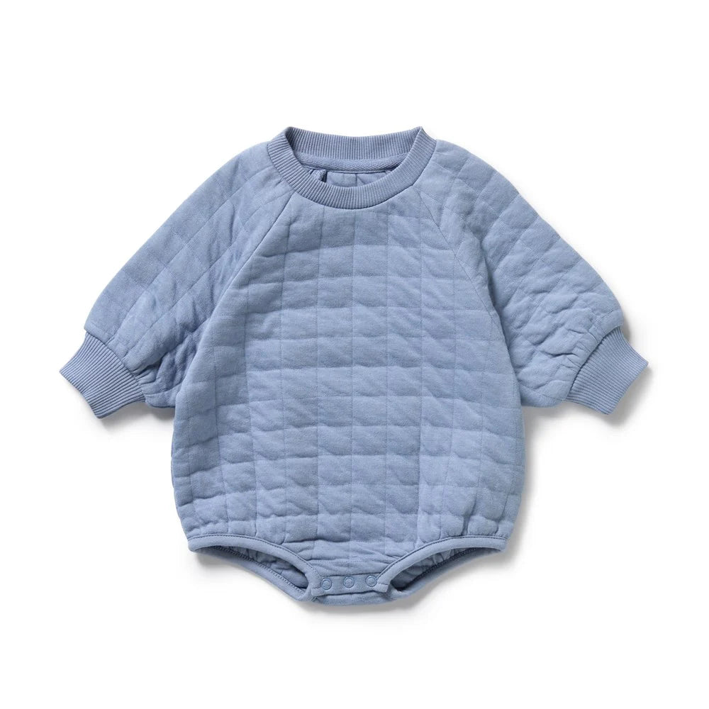 Sky Blue Organic Quilted Bodysuit