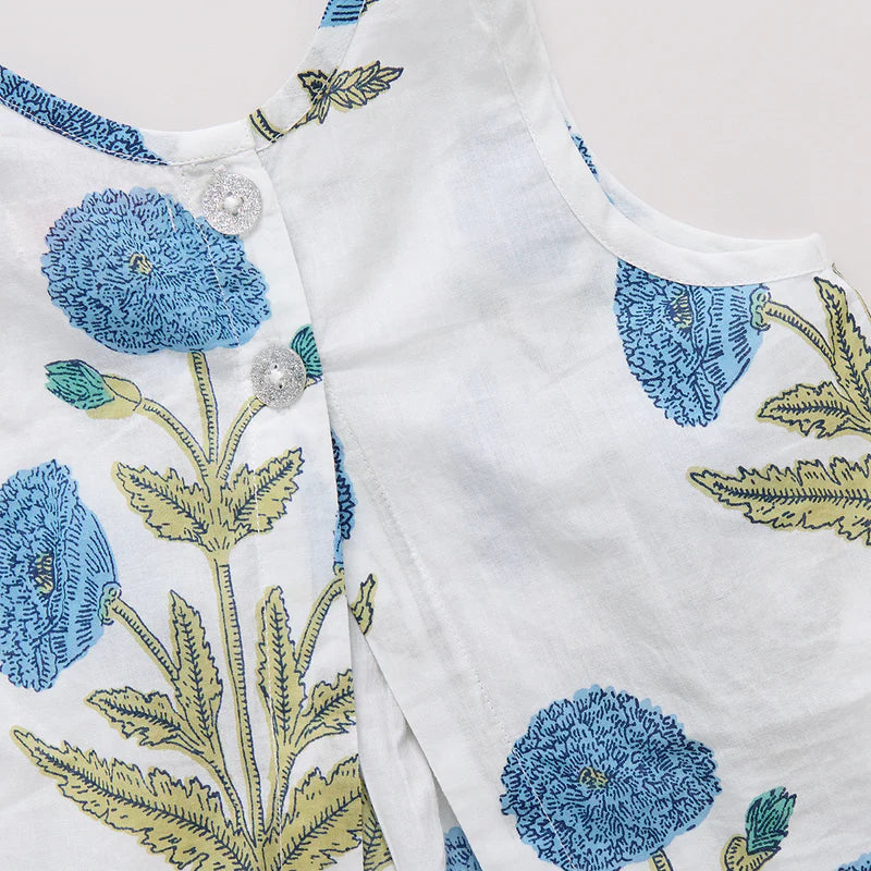 Baby Girls Jaipur 2-Piece Set - Blue Oversized Dandelion