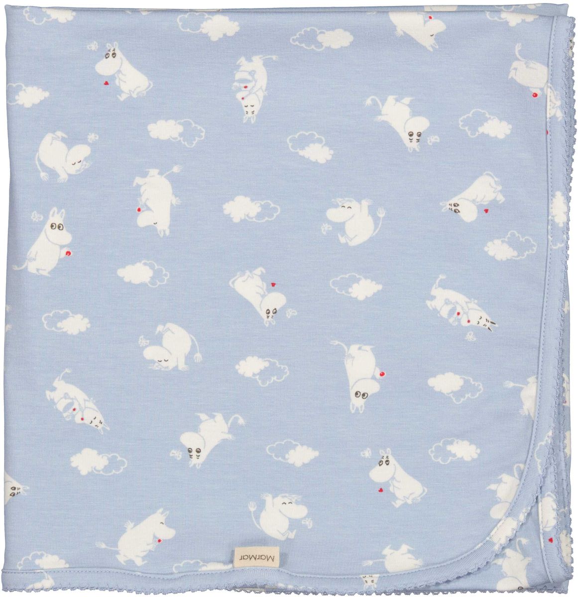 Organic Cotton Kimono Onesie, Hat & Swaddle Set|| Blue Moomin