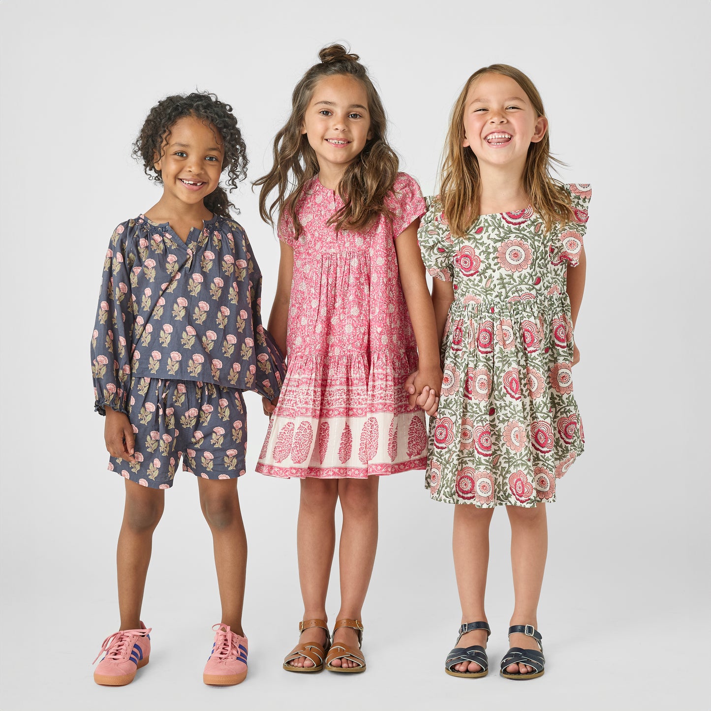 Girls Adele Dress Hot Pink Garden Floral