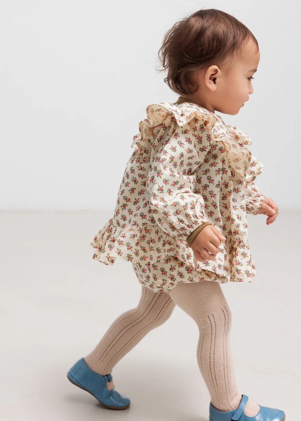 Japanese Flower Blouse & Olive Legging Set