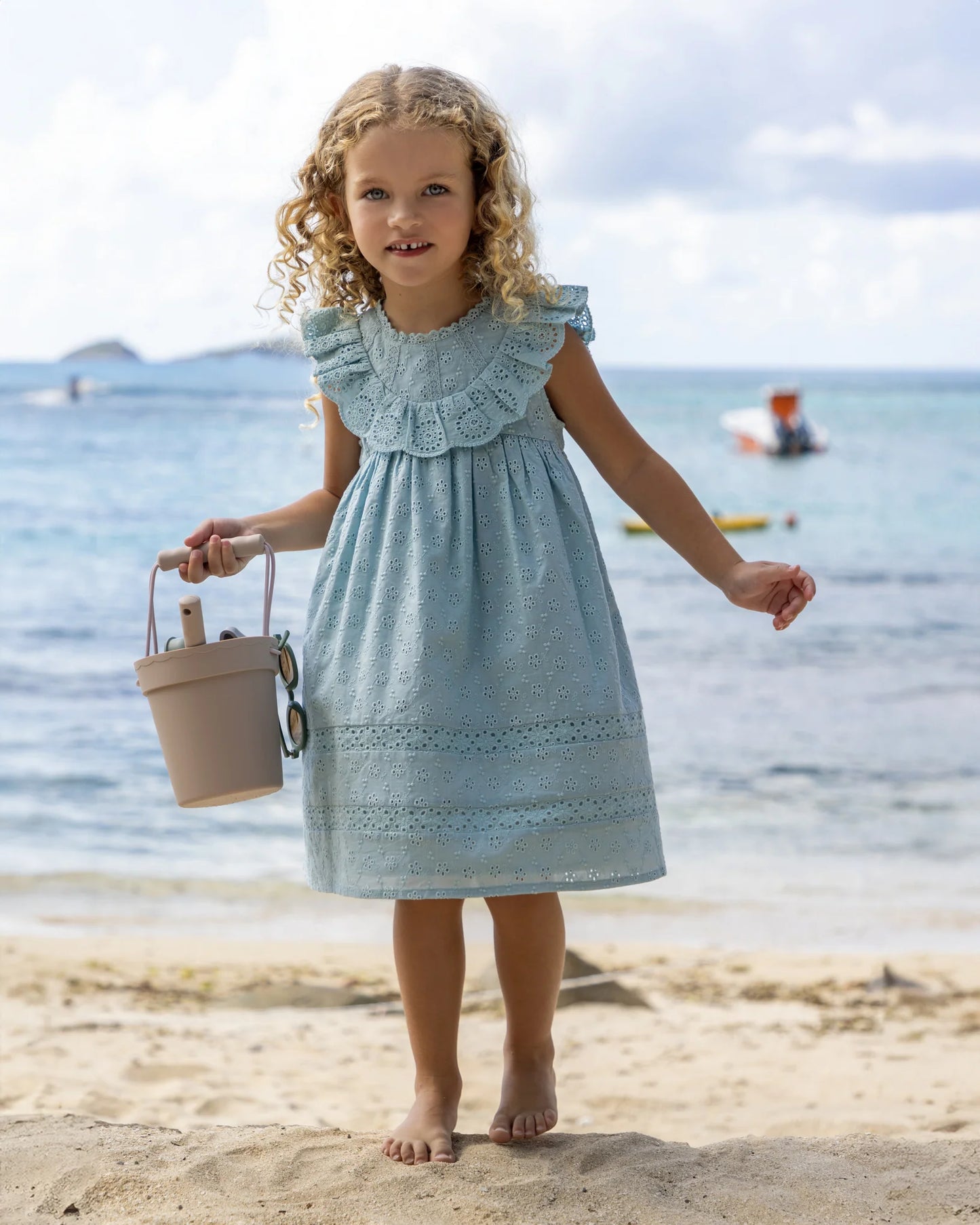 Natasha Eyelette Dress || Sea Dream