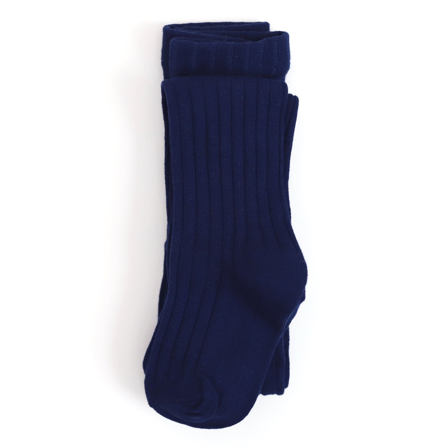 Navy Ribbed Cotton Tights