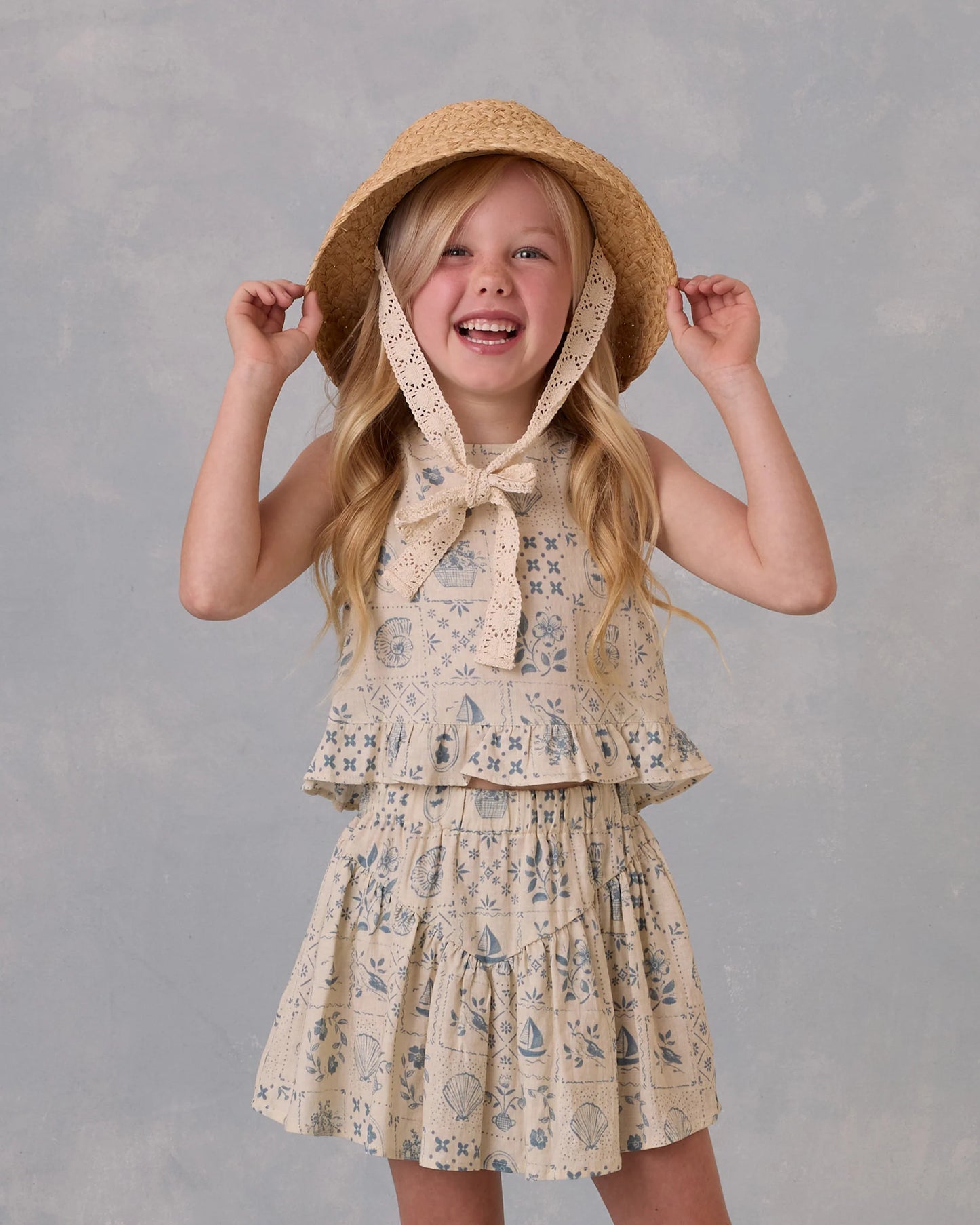 Oceanside Top & Skirt Set || Tile