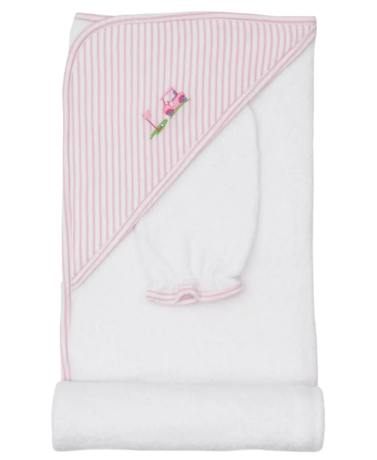 Hooded Towel & Mitt Set Golf Club Blue