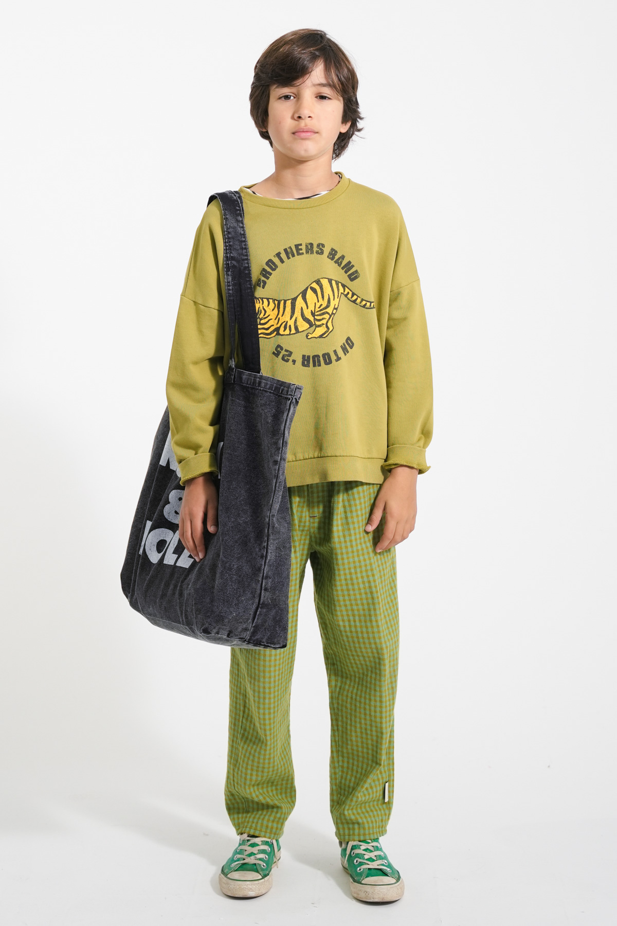 Sweatshirt | Olive Green w/ Tiger Print