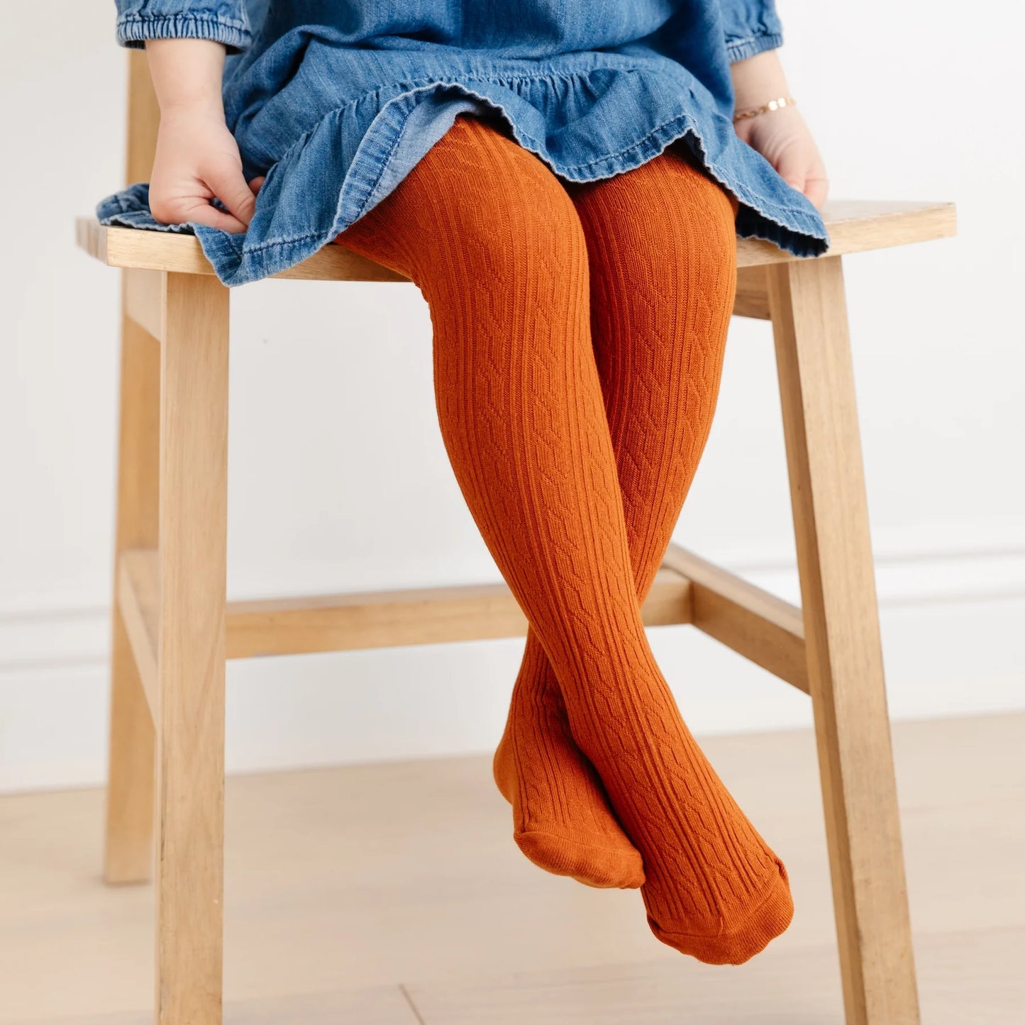 CABLE KNIT TIGHTS PUMPKIN SPICE