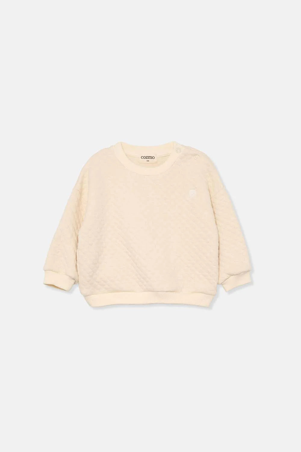 QUILTED BABY SWEATSHIRT IVORY
