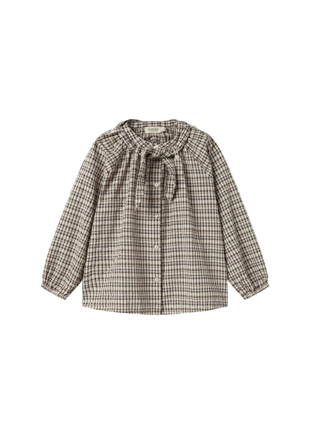 Sibi Skirt & Takari Scarf Shirt Set- Bronze & Navy Check