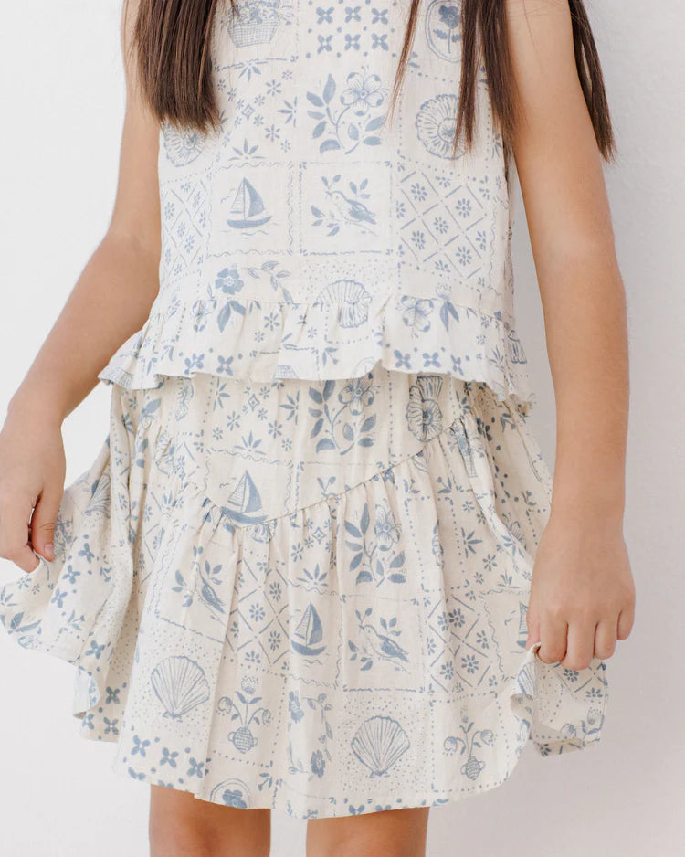Oceanside Top & Skirt Set || Tile