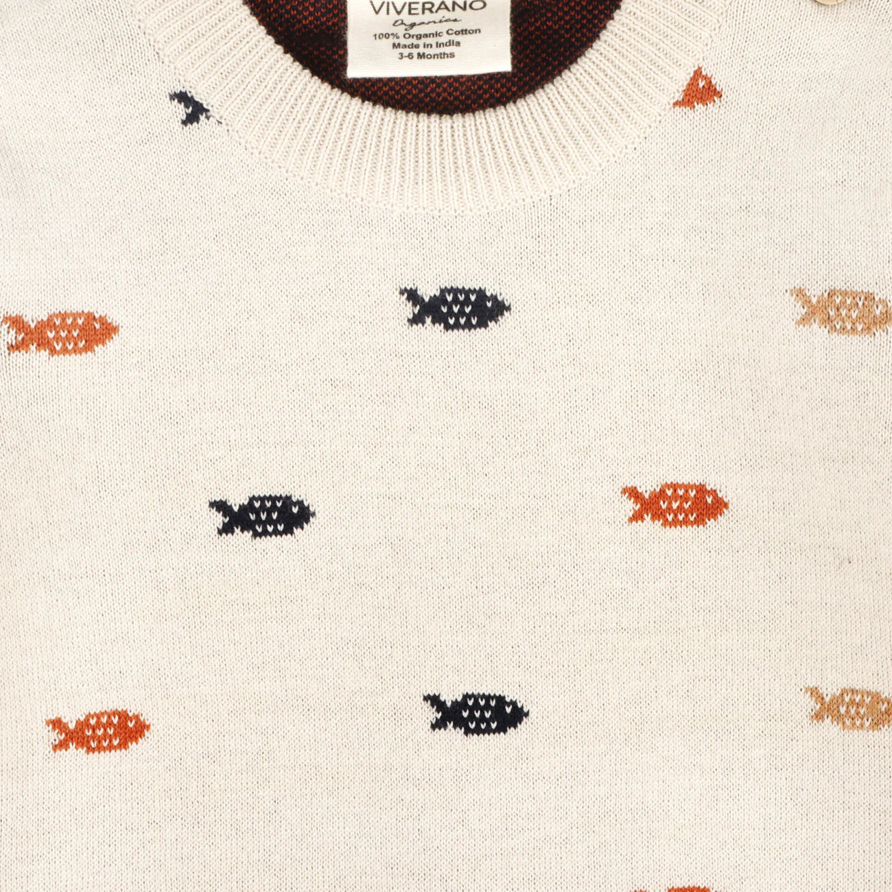 Fishes Jacquard Knit Baby Pullover Sweater