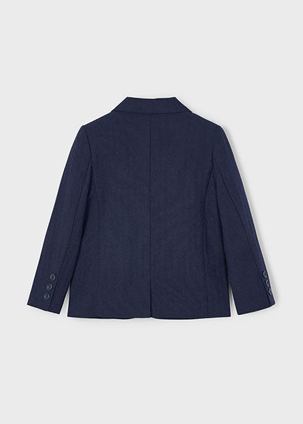 Boys Suit Jacket || Navy Herringbone