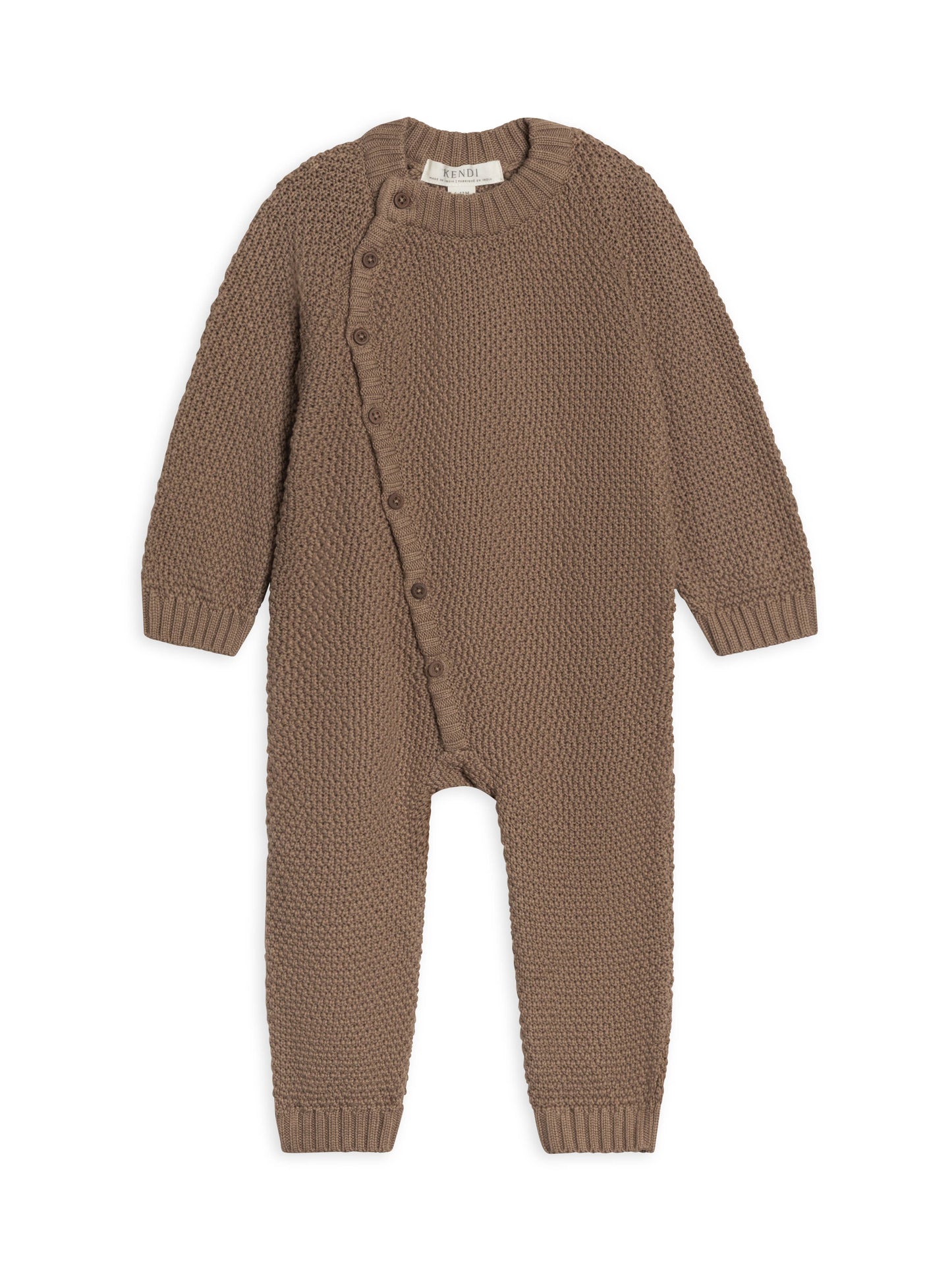 Casey Seed Stitch Knit Kimono Romper - Taupe