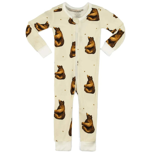 BAMBOO ZIP PJ HONEY BEAR