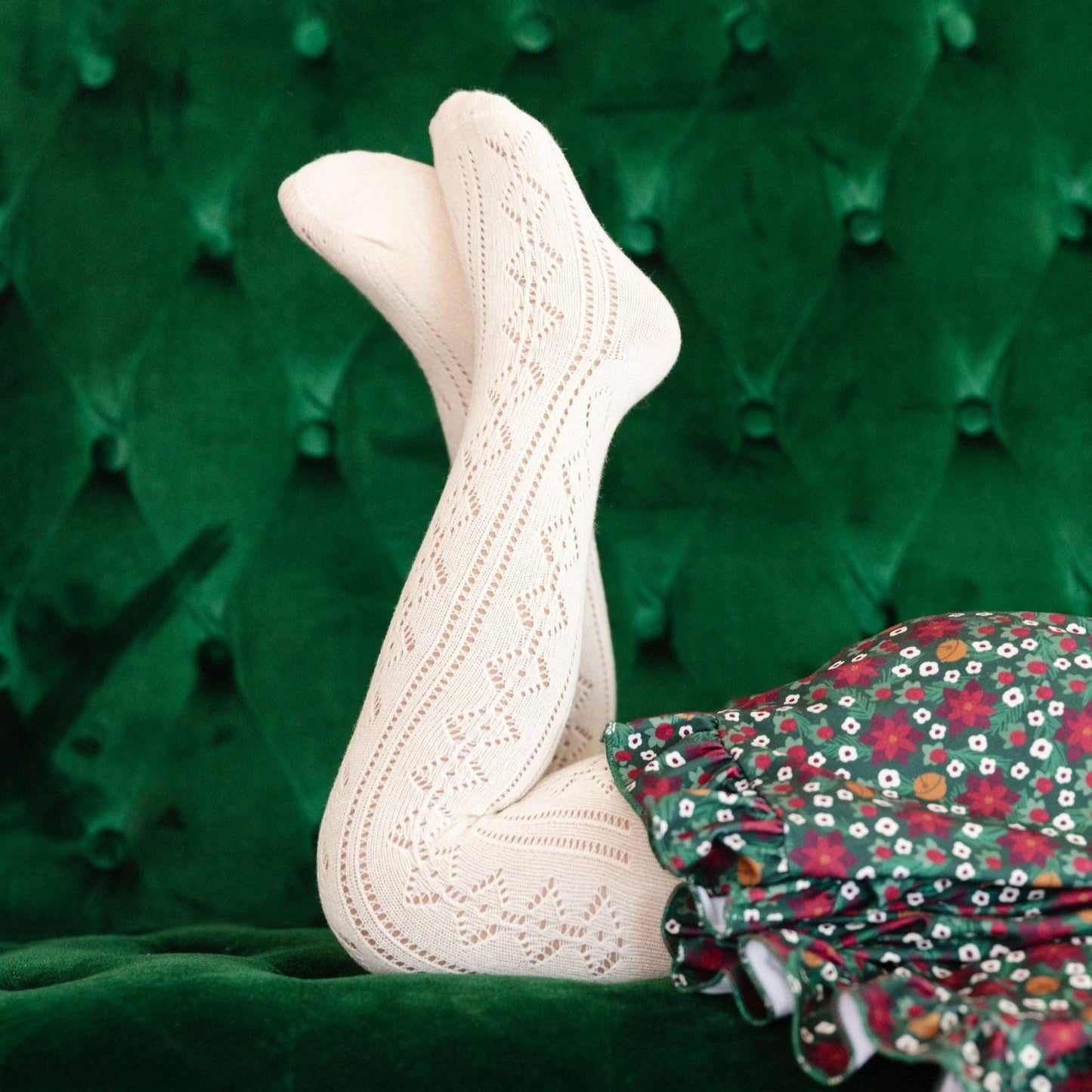 Fancy Knit Tights - Vanilla