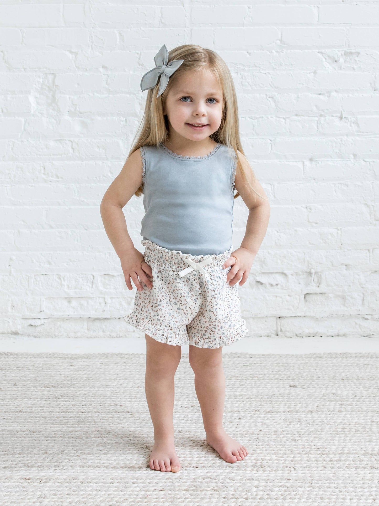 Organic Baby & Kids Selene Lace Tank - Mist: 12-18M