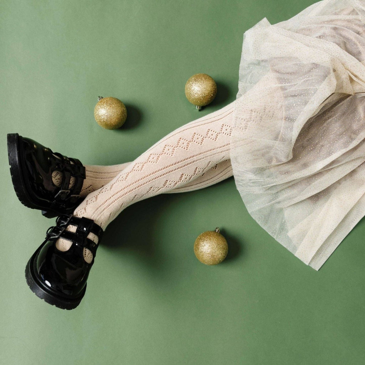 Fancy Knit Tights - Vanilla