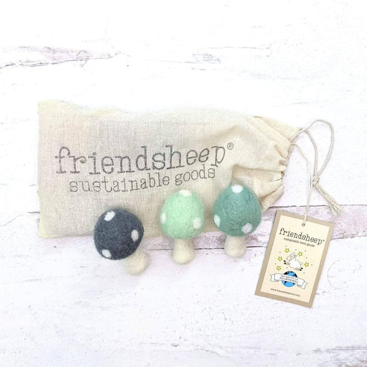 River Mushrooms Eco Toys/Fresheners - Set of 3: With Bag