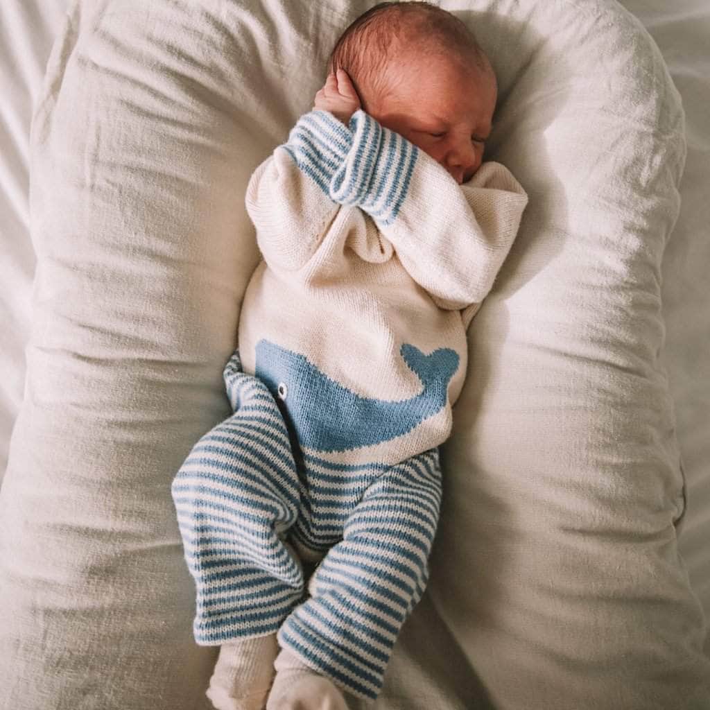Oranic Knit Baby Romper Whale