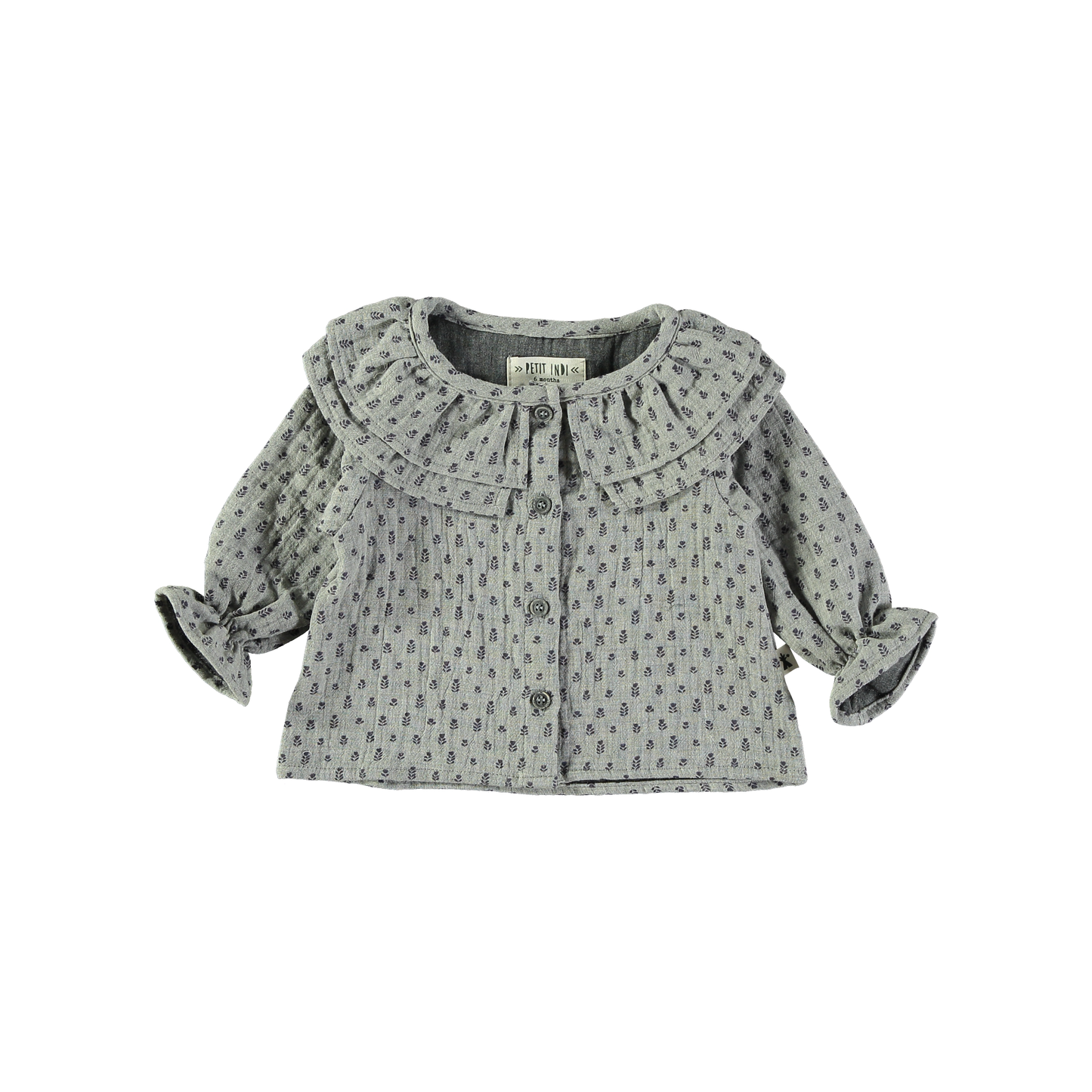 Petit Indi Ruffle Blouse & Cross-Back Pinafore Set